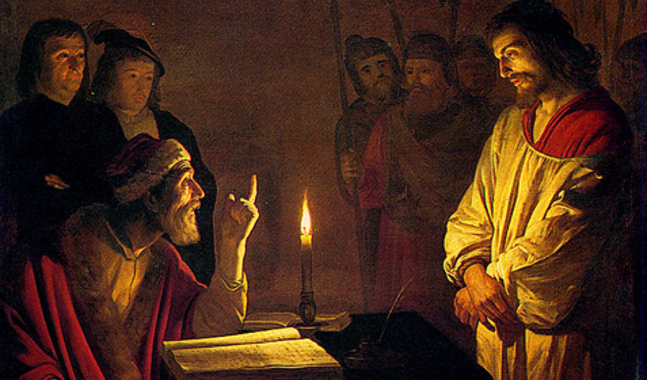 Jesus inför Kajafas (Gerrit van Honthorst)