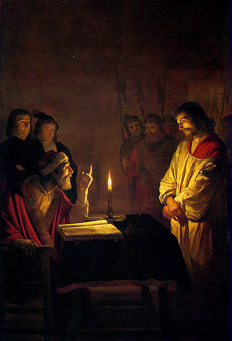 Jesus inför Kajafas (Gerrit van Honthorst)