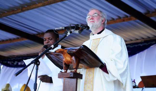 Rowan Williams, till höger, har meddelat att han avgår från sin post som ärkebiskop av Canterbury.